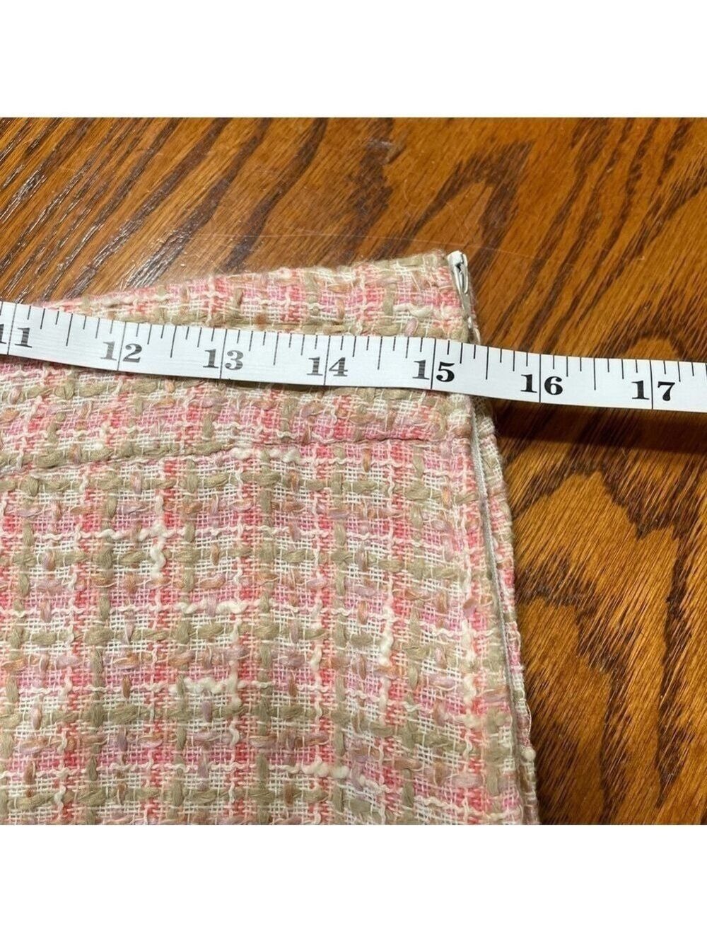 H&M Skirt Tweed Knit Pink White Green Size 8 Y2K - Picture 11 of 11